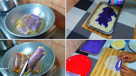 Ube Turon Malagkit Rice Pang Negosyo Recipe Puhunan Youtube