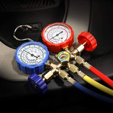 3 Way AC Diagnostic Manifold Gauge Set For Freon Charging Fits R134A