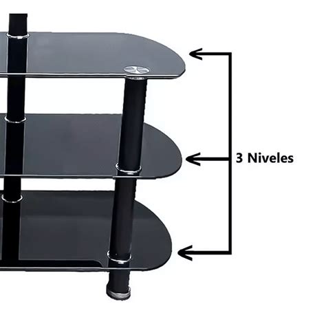 Rack Mueble Mesa Soporte Para Tv De 32 A 55 Pulgadas 3 Pisos B04 Vidrio