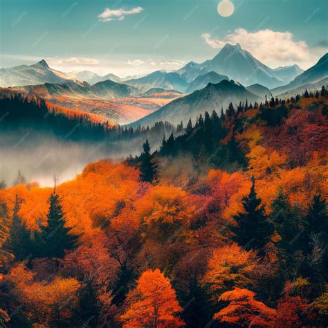 Premium Photo | Autumn forest in the mountains