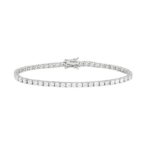 Cubic Zirconia Sterling Silver Tennis Bracelet