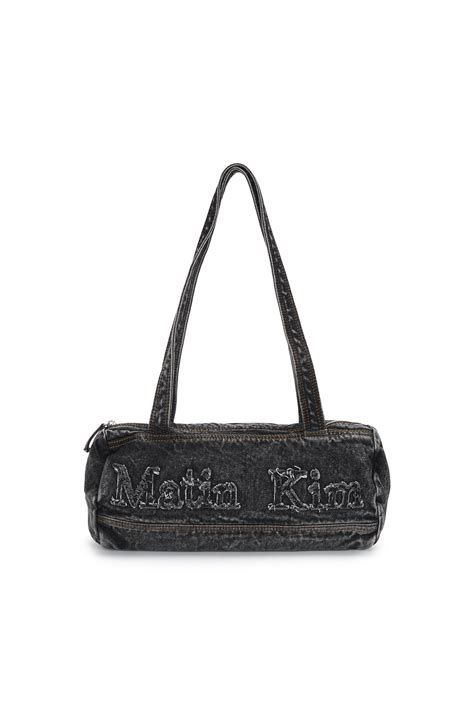 Logo Washed Denim Duffel Bag In Black Matinkim