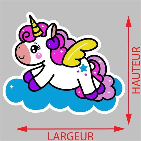 Sticker Mural Licorne nuage Autocollant Intérieur Licorne nuage