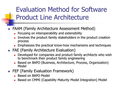 PPT Methods And Models For Evaluating Software Product Line