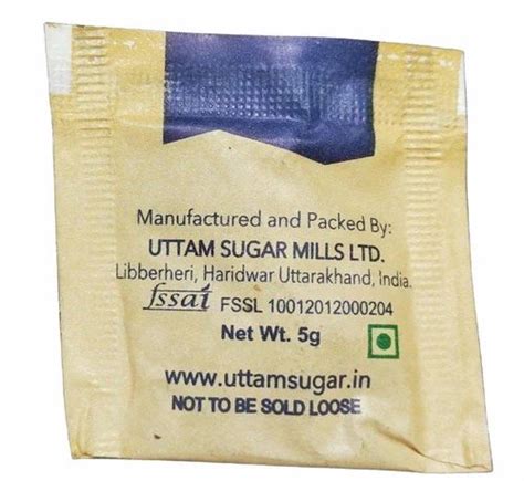 Packet Natural Brown Sugar Speciality Organic Packaging Size 5g At