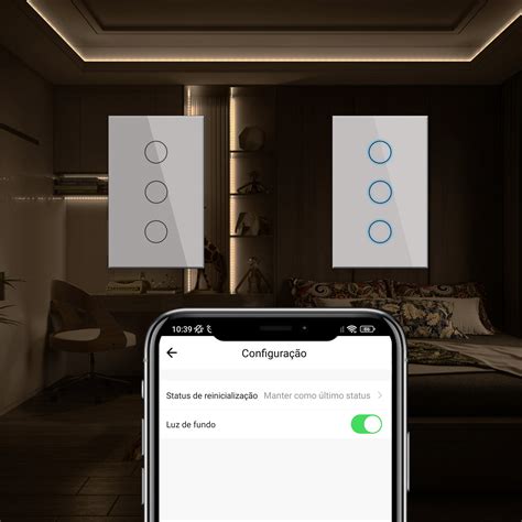 Interruptor Wi Fi Inteligente 3 botões Touch Tuya PT BR Lojas