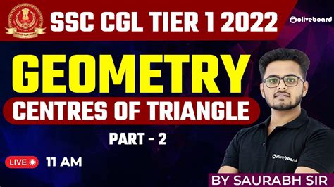 SSC CGL TIER 1 2022 SSC CGL Geometry Basic Centres Of Triangle