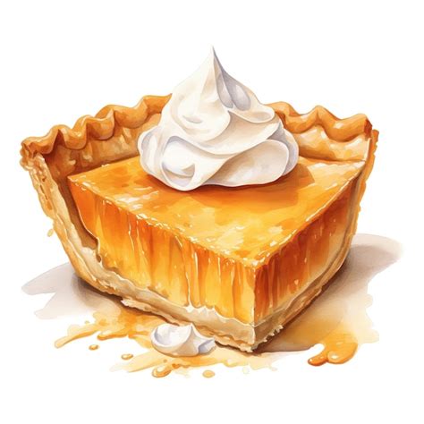 Premium PSD Pumpkin Pie Foods Illustration Watercolor Style Ai Generated