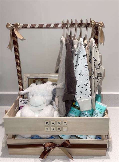 Personalised Handmade Crate With Clothing Rail Gift Hamper Baby