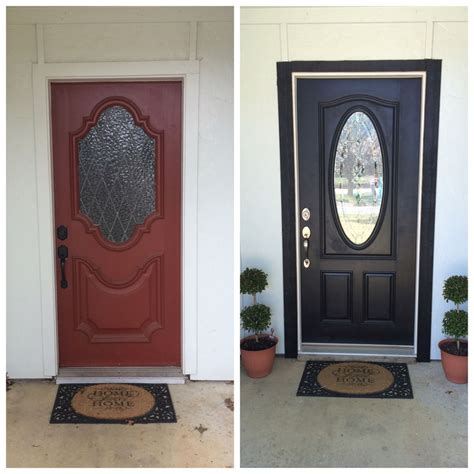 Before And After Black Door Color Is Sherwin Williams In Tricorn Black