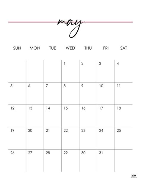 Blank May 2024 Calendar Printable PDF Templates With 52 OFF