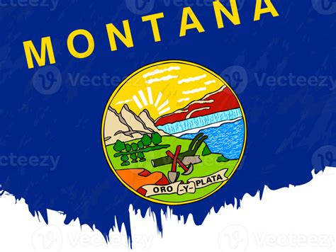 Grunge Style Flag Of Montana 42541750 Png