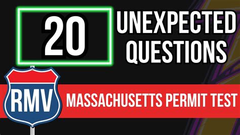 Rmv Massachusetts Permit Test Unexpected Questions Youtube