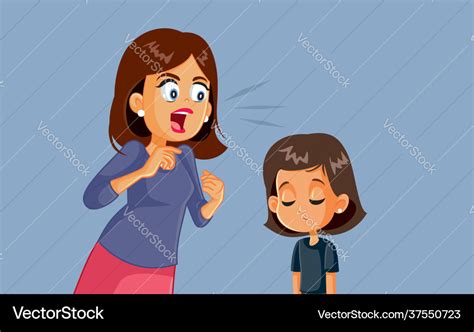 Angry mother screaming at her child Royalty Free Vector