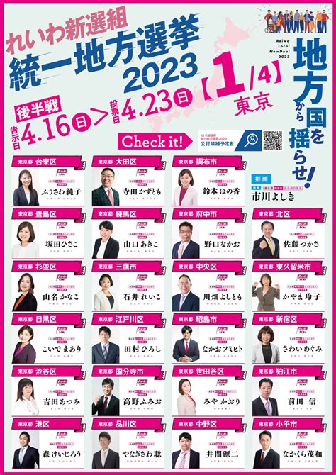 れいわ新選組 On Twitter 統一地方選 後半戦🚀 既に始まっている、 ・政令市以外の市長選挙と市議会議員選挙 ・東京都の区長選挙