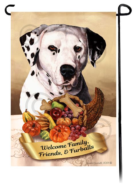 Dalmatian Black White Thanksgiving Garden Flag Pet Gifts Usa