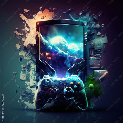 Gaming Wallpaper Background Stock Illustration | Adobe Stock