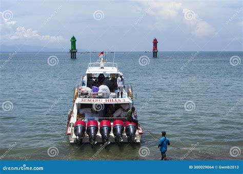 Fast Ferry Boat At Sanur Port In Sanur Bali Indonesia Editorial