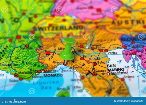 Genoa Italy Map Stock Image Image Of Geography Cartography 80956443