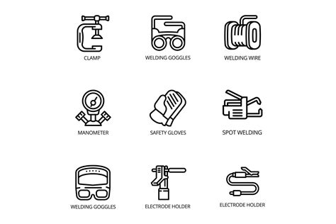 Welding Icon Set Outline Style Graphic By Nsit0108 Creative Fabrica