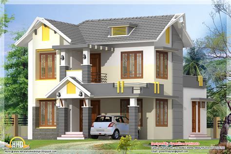 1650 Sqft Sloping Roof 3 Bedroom Kerala Home Design ~ Kerala House