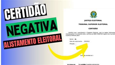 Como Tirar A Certid O Negativa De Alistamento Eleitoral Youtube