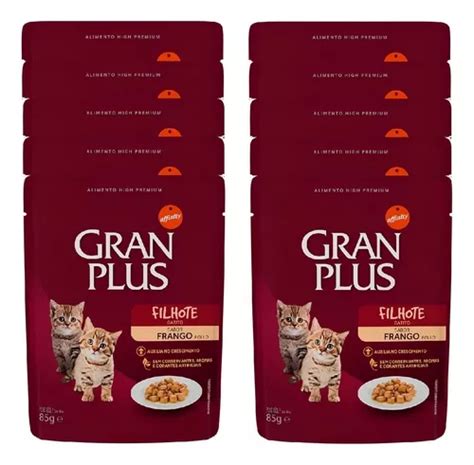 Sach Gatos Filhotes Sabor Frango Gran Plus G Kit Unid