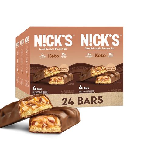 Amazon Nick S Protein Bars Almond Chocolate 13g Protein 170