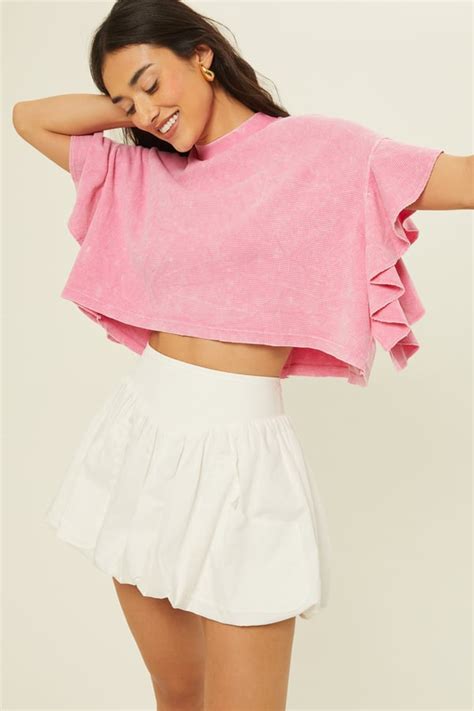 Nessa Flutter Sleeve Top In Pink Altard State