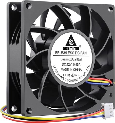 Amazon GDSTIME 80mm PWM Fan High Speed 12V 4PIN 80mm X 25mm CPU