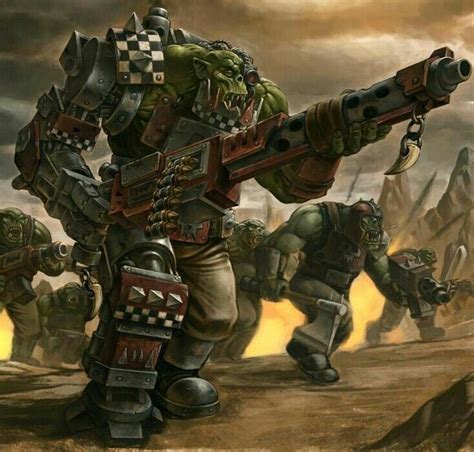 Goffs Klan Cybork Shootanob W Bigshoota Warhammer 40k Artwork