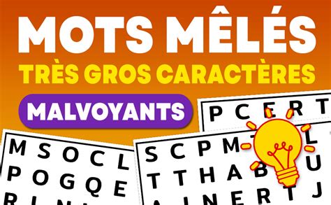 Mots Mêlés Malvoyants Très Gros Caractères livre de jeux mots mêlés