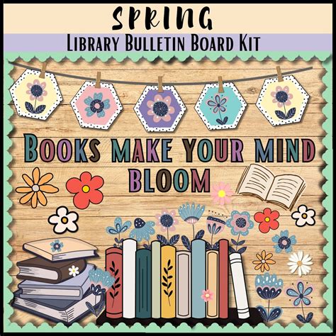 Spring Bulletin Board Kit Library Bulletin Board Kit Spring Decor ...