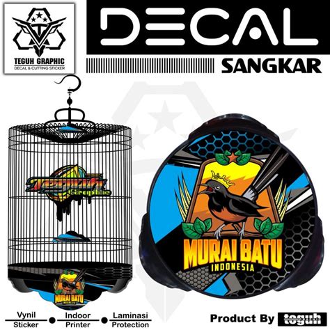 Stiker Sangkar Murai Batu Indonesia Decal Sangkar Murai Batu Custom