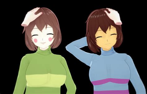 Chara And Frisk Getting Headpats R Undertale