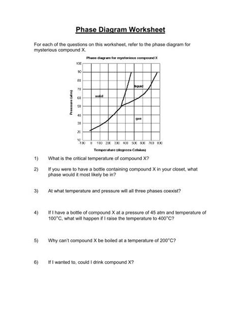 Phase Diagram Quiz Doc Solved Phase Diagram Worksheet Lab