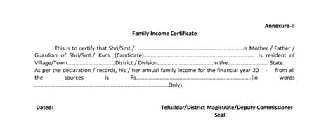 Income Certificate Format And Download Online In Delhi And Haryana