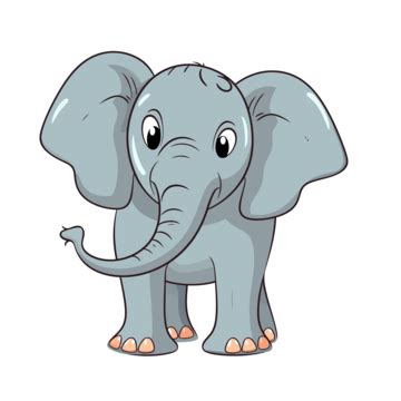 Elephant Outline Clipart Cartoon Elephant On A White Background Vector ...