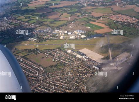 London Southend Airport Essex Uk Viewed From The Window Of A Ryanair Boeing 737 Airliner Jet