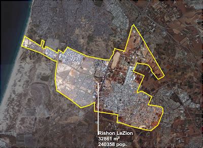 Rishon Lezion And Its Districts Cities Inside Of A City