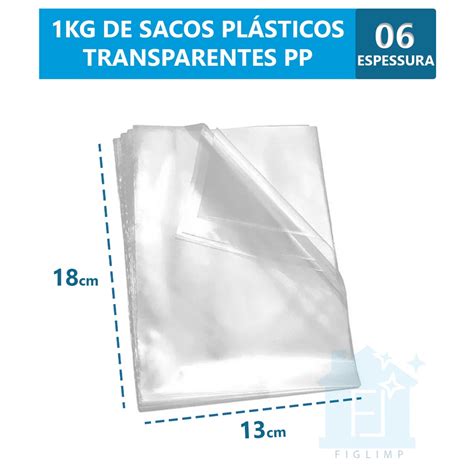 Saco Pl Stico Transparente Pp X Kg Para Embalagens Shopee Brasil