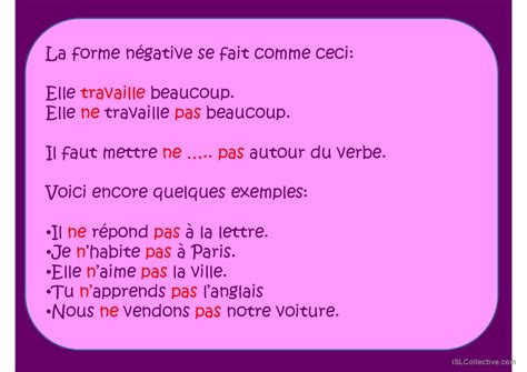 La forme négative Français FLE powerpoints