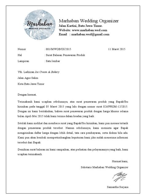 Surat Balasan Marhaban Wedding Pdf