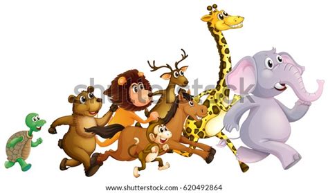 Animals Running Race Stock Vector Royalty Free 620492864 Shutterstock