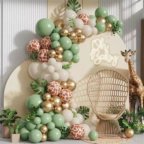 Arco De Globos Jungla Safari Verde Oliva Baby Showers Mercadolibre