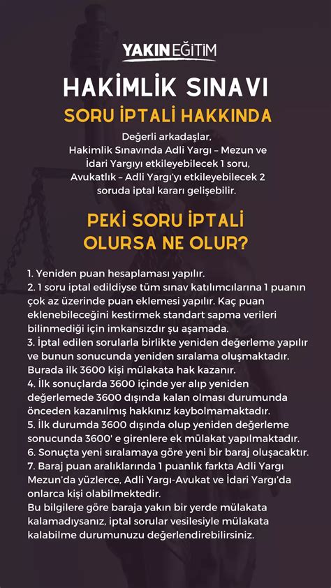 Yakın Eğitim Hakimlik Sınavı İptal Soru Süreci