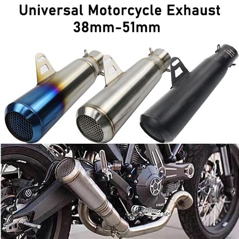 Mm Universal Motorcycle Exhaust Motorbike Scooter Muffler Silencer