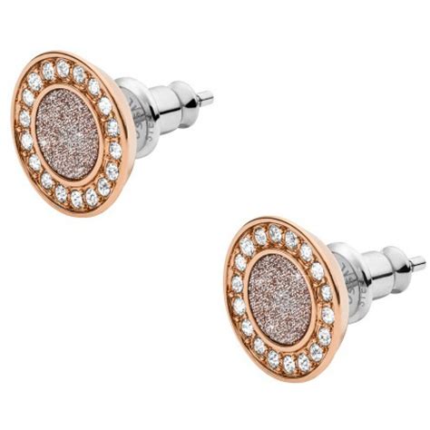 Boucles D Oreilles Fossil Jf Classics Acier Dor Rose Sur