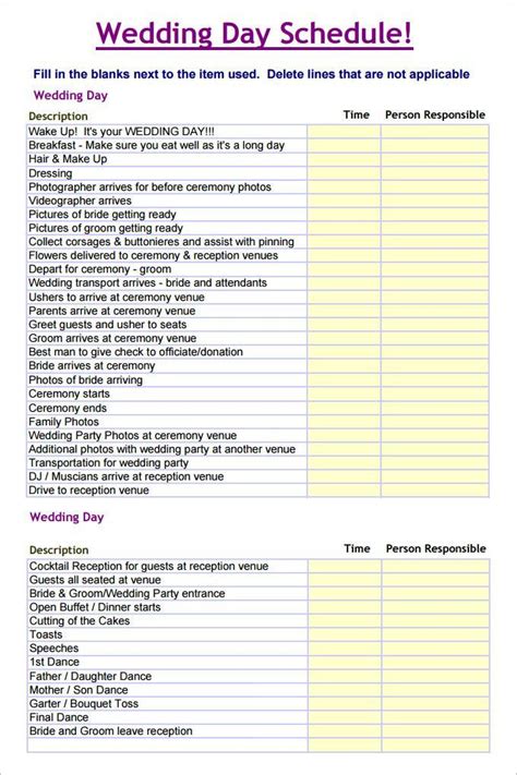 Wedding Planning Timeline Template Excel Simple Template Design