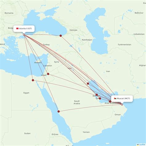 Oman Air Airline Routes WY Map Flight Routes